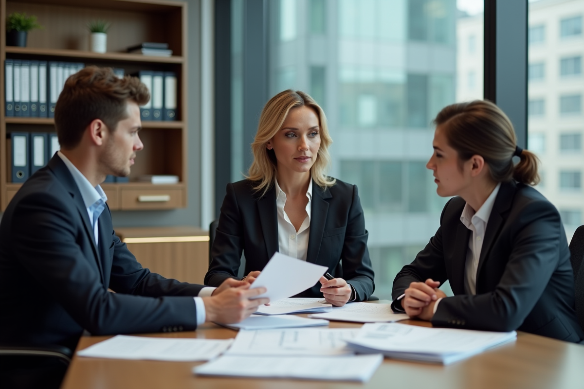 Conseillère bancaire expliquant des documents financiers
