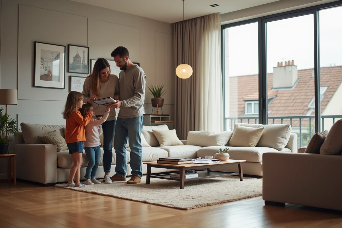 Famille dans un appartement moderne à Lyon