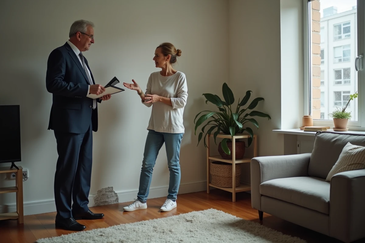 Femme préoccupée montrant une tache d