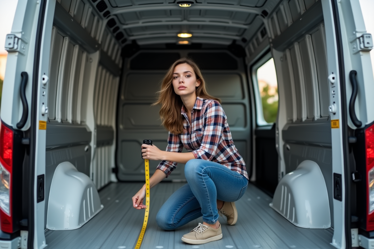 Jeune femme mesurant l