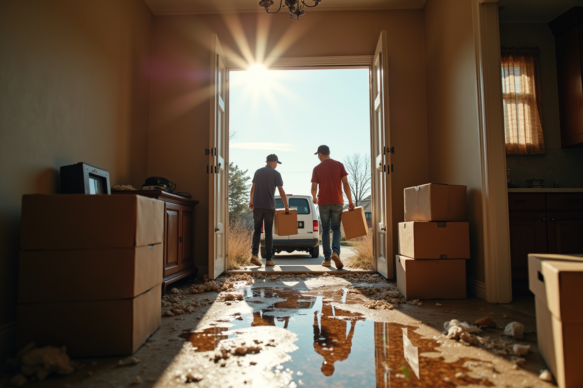 Intérieur endommagé d