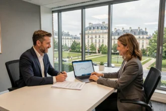 Classement des meilleurs courtiers en prêt immobilier dans le Val-d'Oise, consultation professionnelle dans un bureau moderne